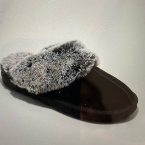 Womens Black Chandra Slide Slippers Target Stars Above Size 8 Faux Fur Lining